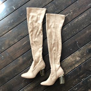 Over the knee faux suede boots